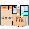 沼口ハイツ 1DKの間取り