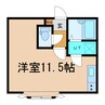 沼口ハイツ 1Rの間取り