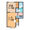 ヴィセ19 1LDKの間取り