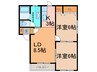 カーサ・プリオールⅡⅢ 2LDKの間取り