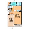 ラ・パーチェ柳町 1LDKの間取り