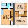 KOﾗﾝﾊｳｽⅡ 2LDKの間取り