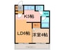 ベルトピア帯広Ⅱ 1LDKの間取り