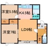 第2コーポ古田 2LDKの間取り