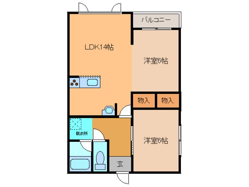 間取図 ｶﾞｰﾍﾞﾗﾏﾝｼｮﾝ音更