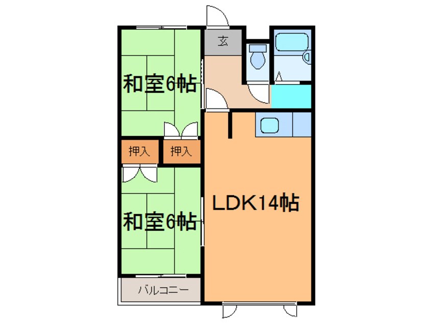 間取図 ｶﾞｰﾍﾞﾗﾏﾝｼｮﾝ音更