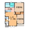 ﾆﾙﾌｪﾙ 2LDKの間取り
