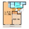 ﾌﾟﾛｰｼﾞｪT＆T 1LDKの間取り