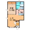 フラージュⅡ 1LDKの間取り