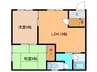 アカシヤハイツ 2LDKの間取り
