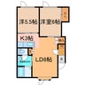 ｺｰﾎﾟ開運館Ⅱ 2LDKの間取り