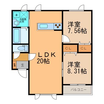 間取図 バップバーレンW17　N棟