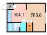 グレースハイム１７ 1Kの間取り