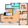 マンション鹿内 2LDKの間取り