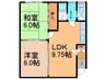 コーポ翔 2LDKの間取り