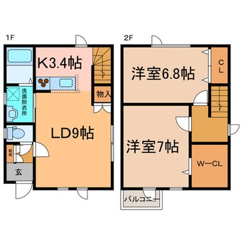 間取図 木野大通西18借家