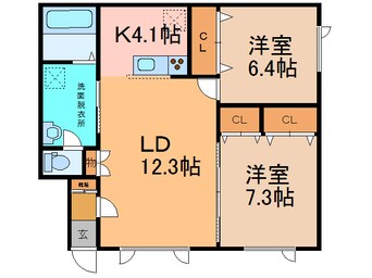 間取図 ｴｽﾍﾟﾗﾝｻ新得Ⅵ