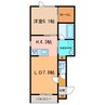 TOWN　T2　西棟 1LDKの間取り