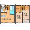 Rits(ﾘｯﾂ）Ⅴ 2LDKの間取り