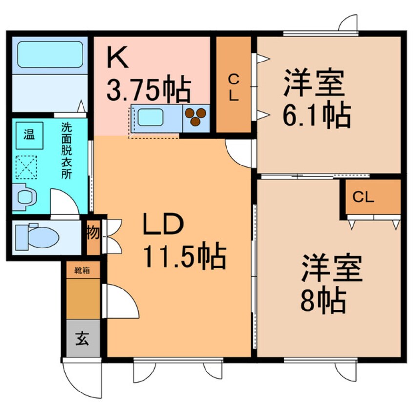 間取図 ﾌﾟﾗﾝﾄﾞｰﾙ(新通12丁目)