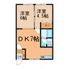 ｺｽﾓﾊｲﾂA棟 2DKの間取り