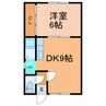 ひばりﾊｲﾂ 1DKの間取り