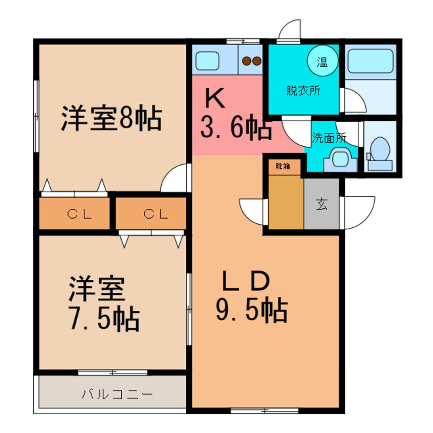 間取図 あかつきﾆｭｰﾀｳﾝC棟