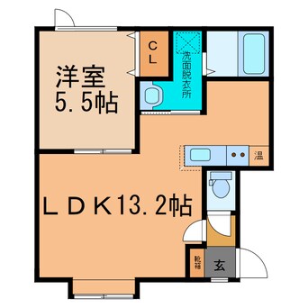 間取図 ﾌｨｵｰﾚ（白樺16条）