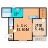 Toms Hill 1LDKの間取り