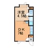 桜が丘西ﾊｲﾂ 1DKの間取り