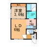 文教荘2 1LDKの間取り