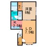 ﾐﾜﾊｲﾂ3 1LDKの間取り