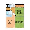 三井マンション 2DKの間取り