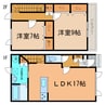 メゾン・スカイ・ビバ 2LDKの間取り