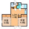 ラペル241A 2LDKの間取り