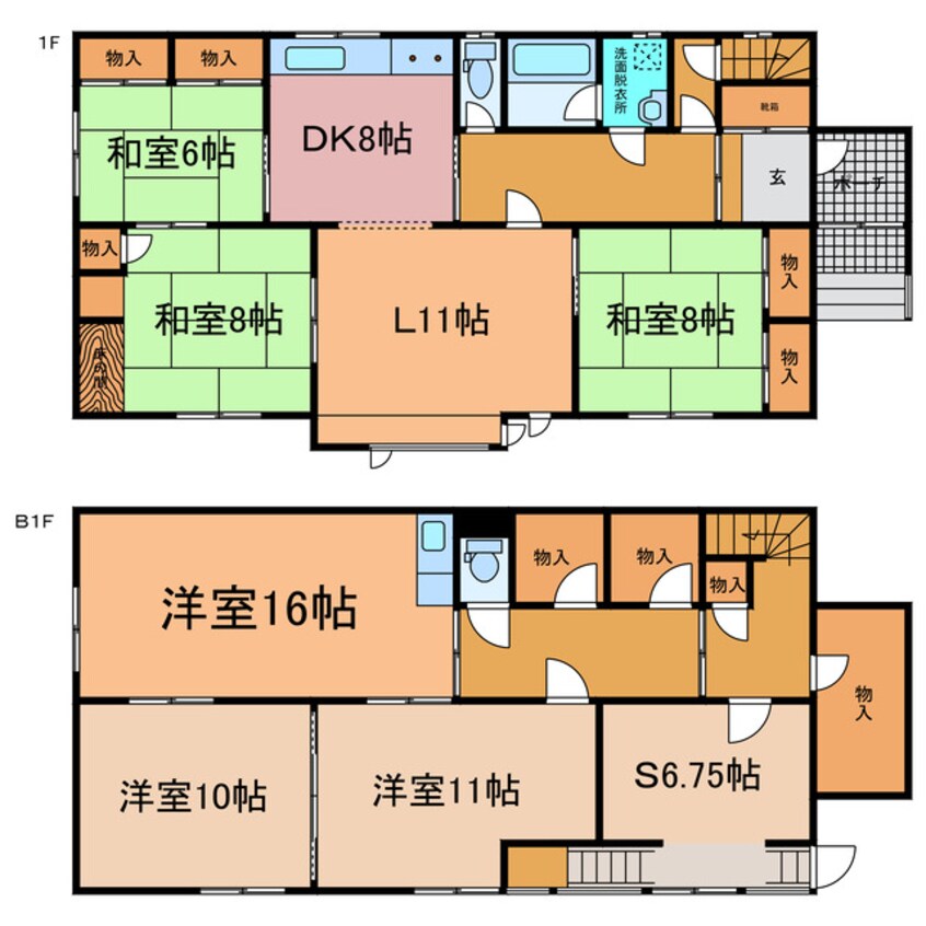 間取図 音更町新通6丁目上下借家(8-65)