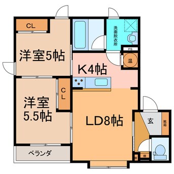 間取図 ｴｸｽﾌﾟﾗｲｽ緑陽A