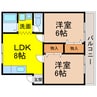 今井出ハイツ 2LDKの間取り