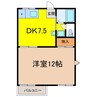 ハイツ赤大路Ａ棟 1DKの間取り