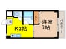 矢田マンション 1Kの間取り
