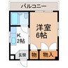 DS富田丘町 1Kの間取り