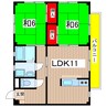 ガーベラハイツⅡ 2LDKの間取り