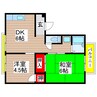 メロディーハイツ高槻Ⅰ 2DKの間取り