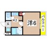 ﾏﾝｼｮﾝｺｼﾞｭｶ 1Kの間取り