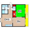 ジラソーレ塚原 2DKの間取り