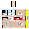 リオグランデ 2LDKの間取り