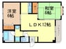 グリーンライフ新町 2LDKの間取り