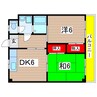ロイヤル暁 2DKの間取り