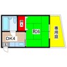 コスモス暁 1Kの間取り