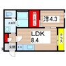 ｸｵｰﾚTAKATSUKI 1LDKの間取り